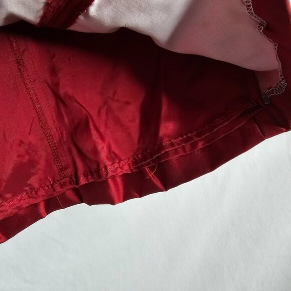 Vtg BERGDORF GOODMAN CARMEN MARC VALVO Straight Satin Skirt RED size 6 Preppy - Picture 4 of 8